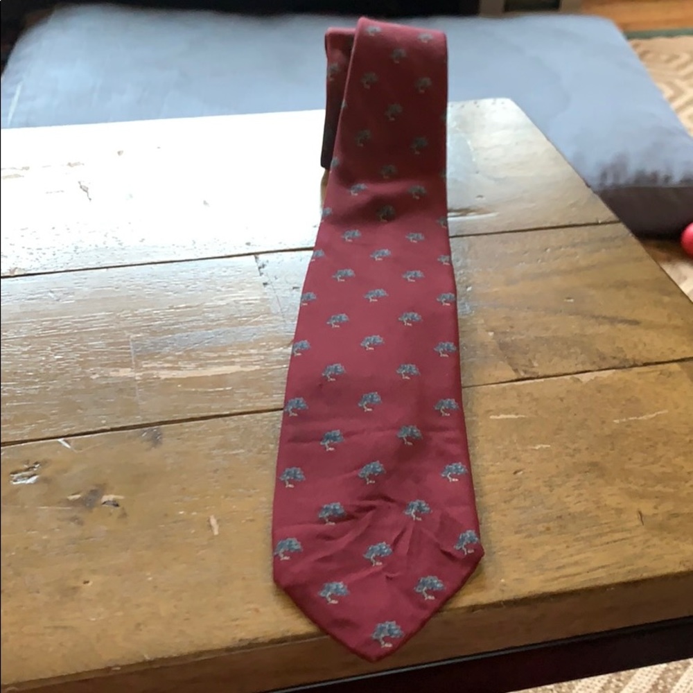 EUC Robert Talbott Maroon Tie with Tree Design